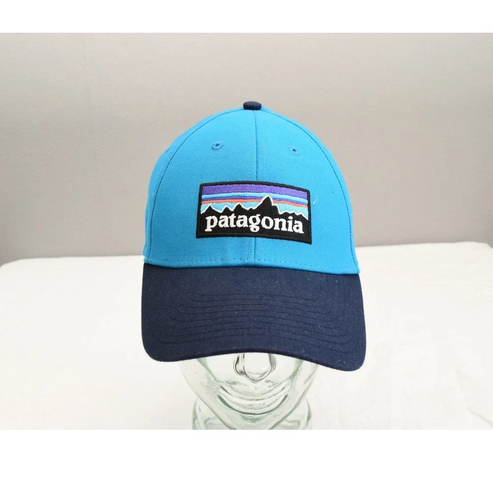 Patagonia P-6 Hat Blue Logo Patch Adjustable Outdoor Adventure One Size